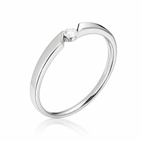 Anillo en oro blanco con diamante 