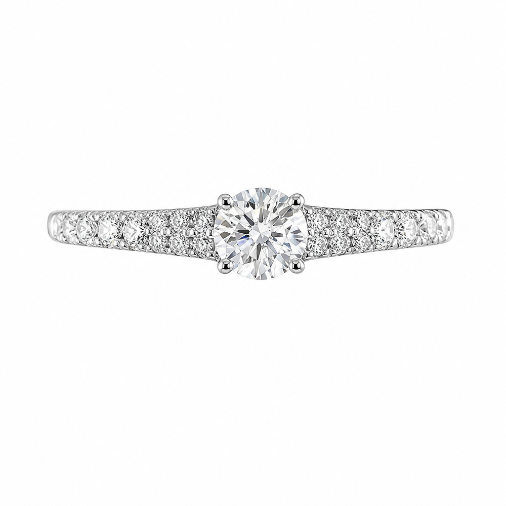 Anillo de compromiso con diamantes naturales 