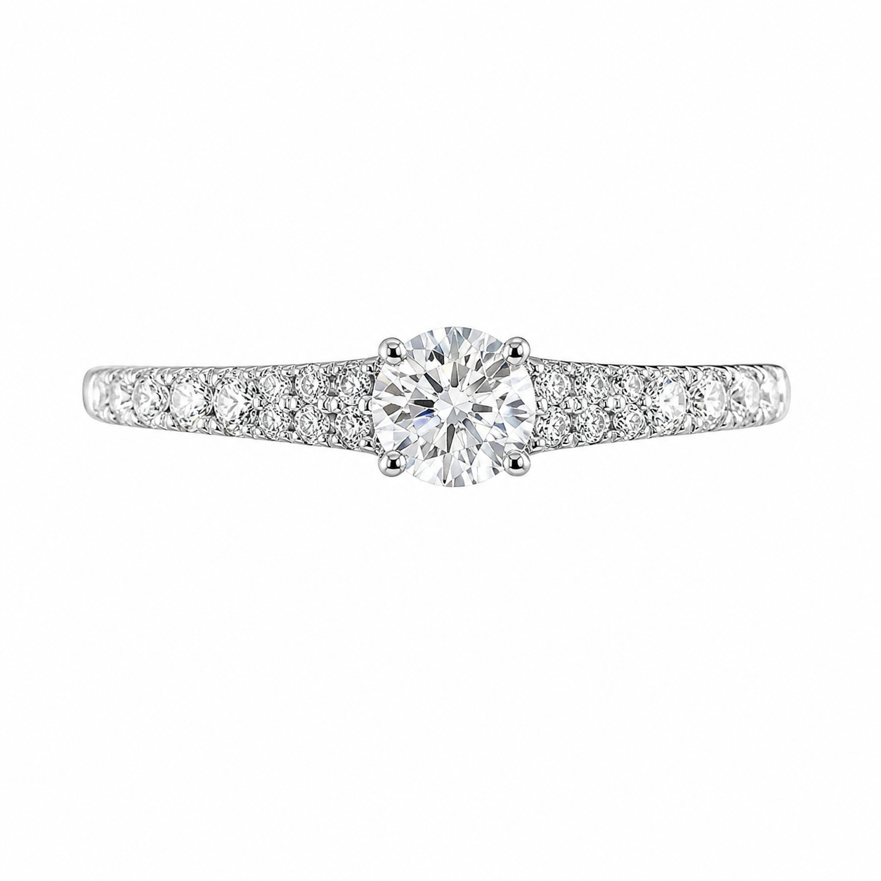 Anillo de compromiso con diamantes naturales 