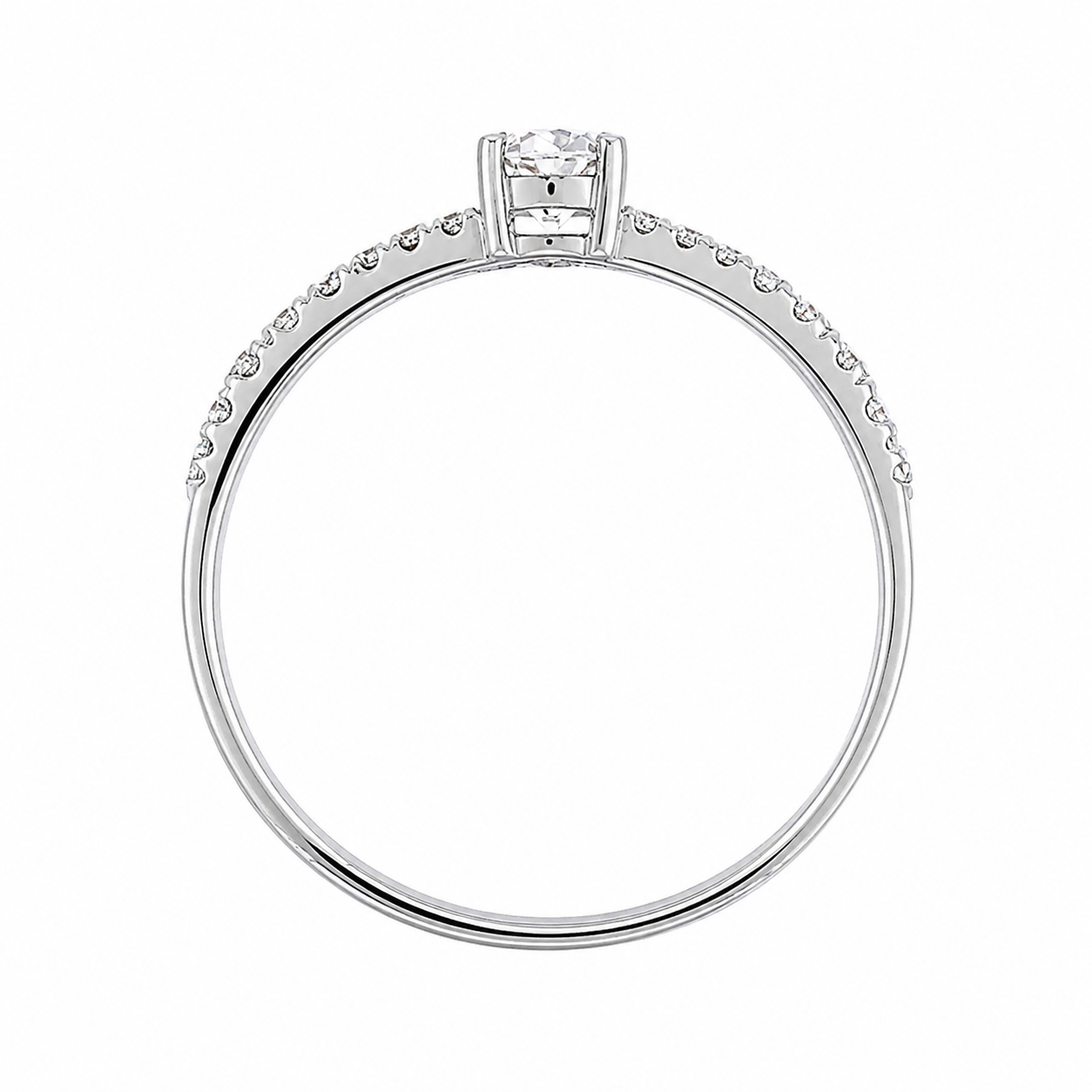Anillo de compromiso con diamantes naturales 