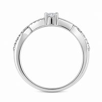 Anillo de compromiso en oro blanco entrelazado trenzado