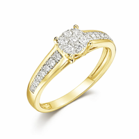 Anillo de oro amarillo con diamantes blancos 