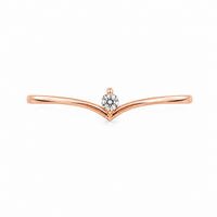 Anillo de oro rosado con diamante