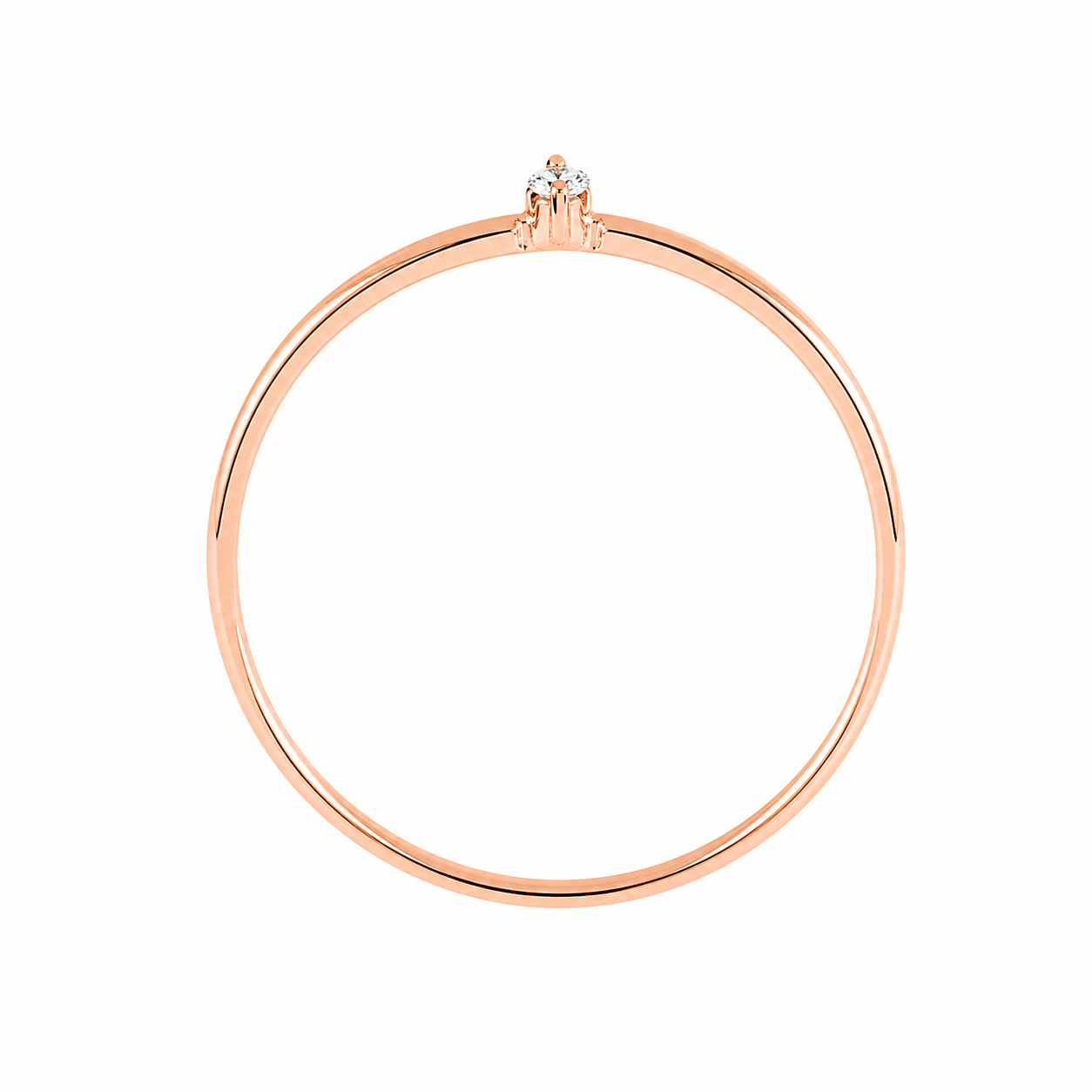 Anillo de oro rosado con diamante