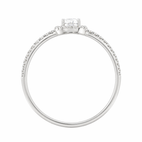 Anillo de diamante pera en oro blanco 