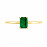 Anillo con esmeralda natural en oro amarillo 18k