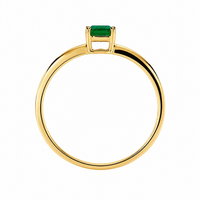 Anillo con esmeralda natural en oro amarillo 18k
