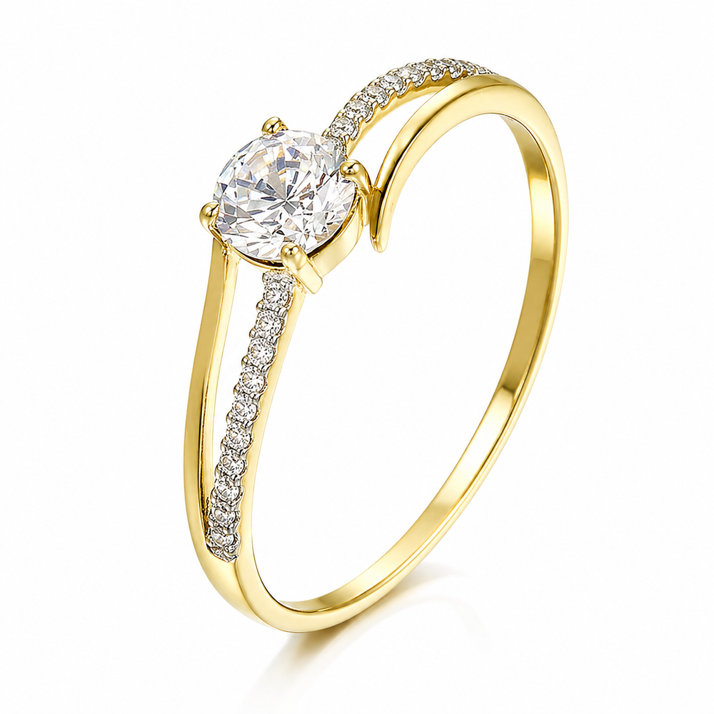 Anillo de diamante en oro amarillo