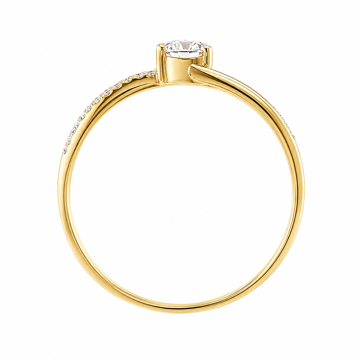 Anillo de diamante en oro amarillo