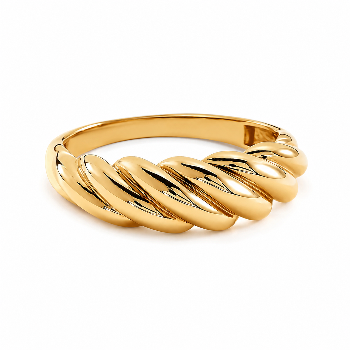 Anillo croissant en oro amarillo 18k