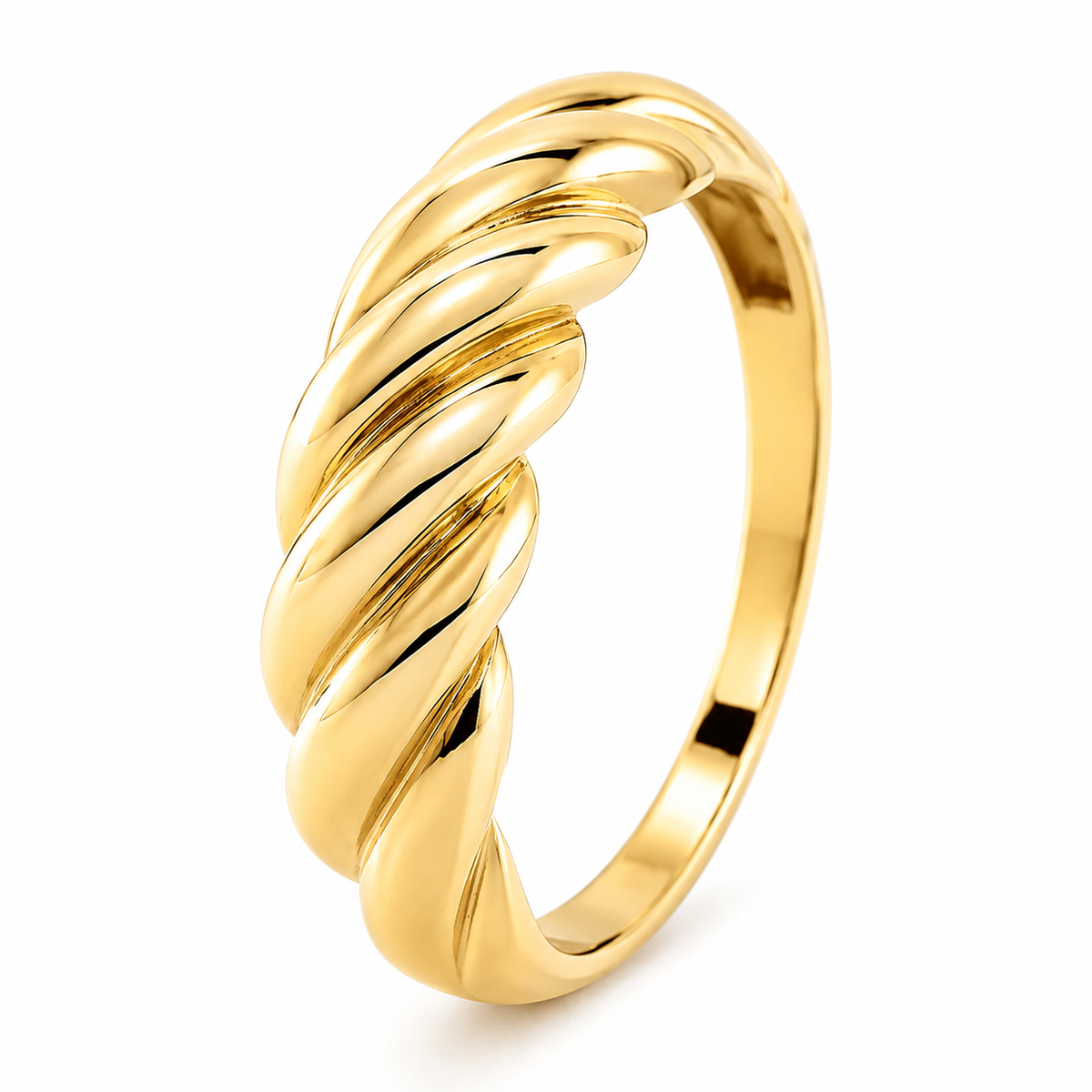 Anillo croissant en oro amarillo 18k