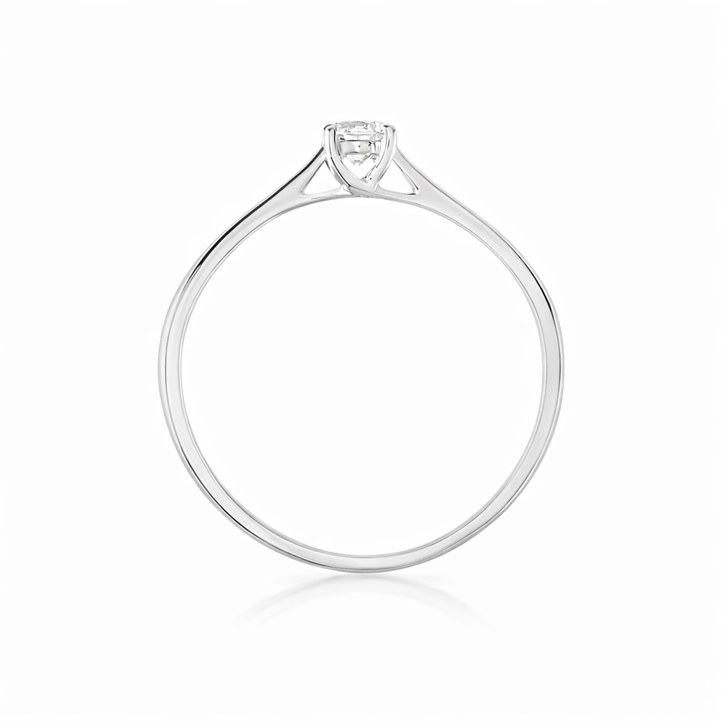 Anillo de compromiso en oro blanco con diamante - Colonia