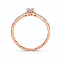 Anillo de compromiso de oro rosado con diamantes 