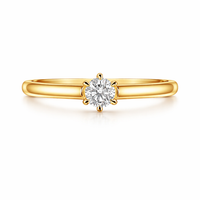 Anillo de compromiso en oro amarillo con diamante natural 