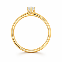 Anillo de compromiso en oro amarillo con diamante natural 