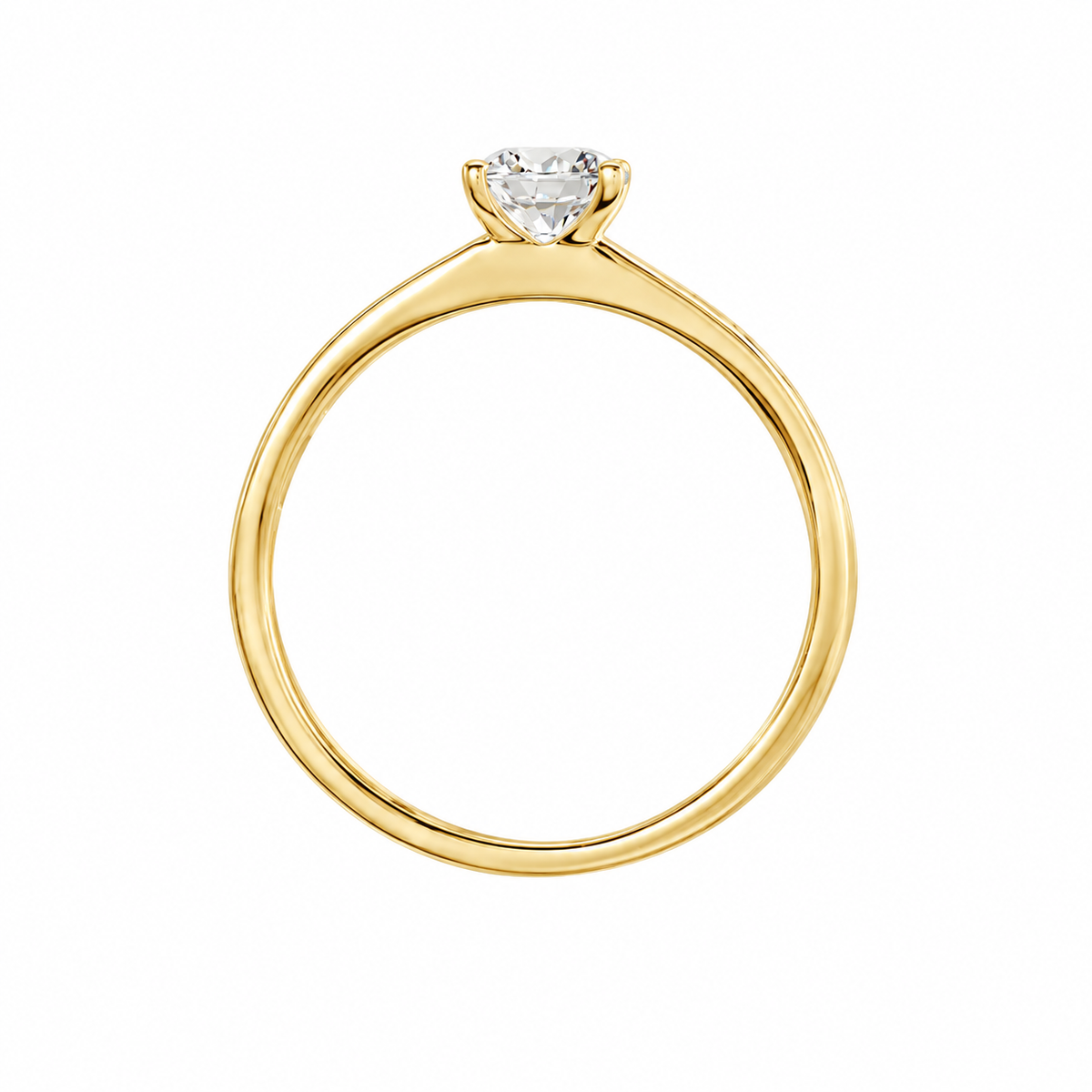 Anillo de oro amarillo 18k con diamantes naturales. 