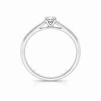 Anillo de compromiso en oro blanco de 18 quilates con diamantes 