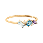 Anillo Churumbela en Oro 18K con Amatista, Aguamarina, Topacio y Diamantes - Milwaukee