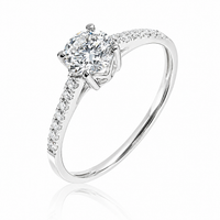 Anillo de diamante en oro blanco
