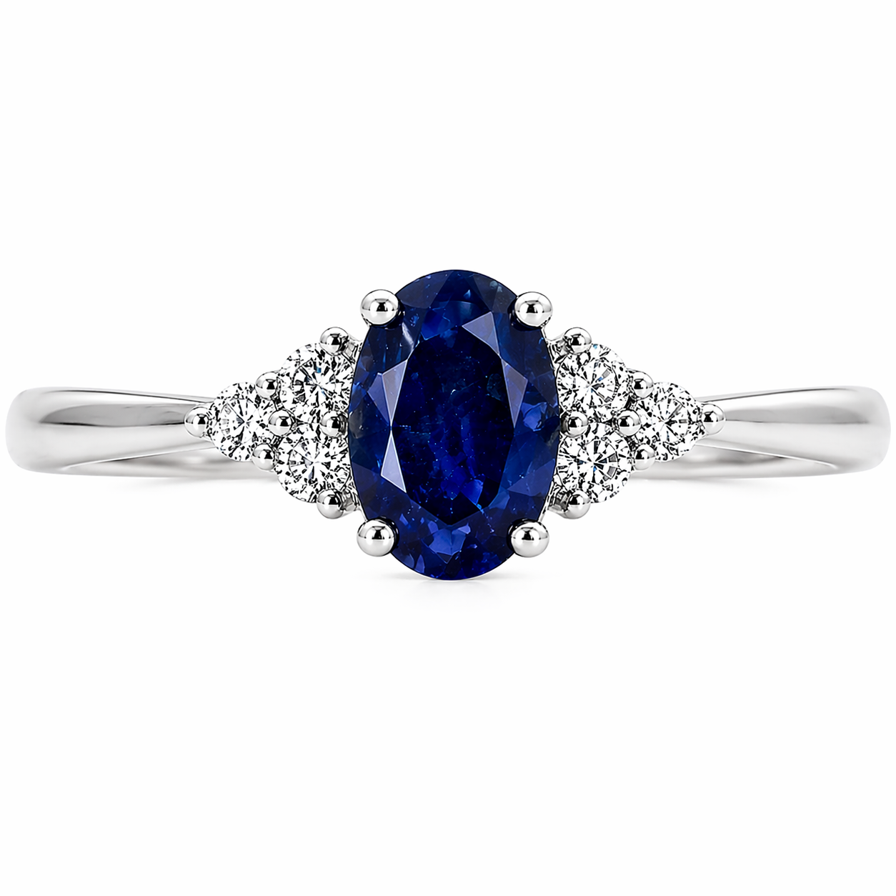 Anillo de zafiro natural con diamantes 