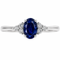 Anillo de zafiro natural con diamantes 