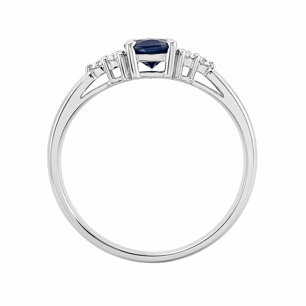 Anillo de zafiro natural con diamantes 