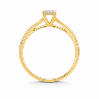 Anillo de compromiso en oro amarillo con diamantes 