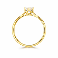 Anillo de compromiso de oro amarillo 18k con diamante natural