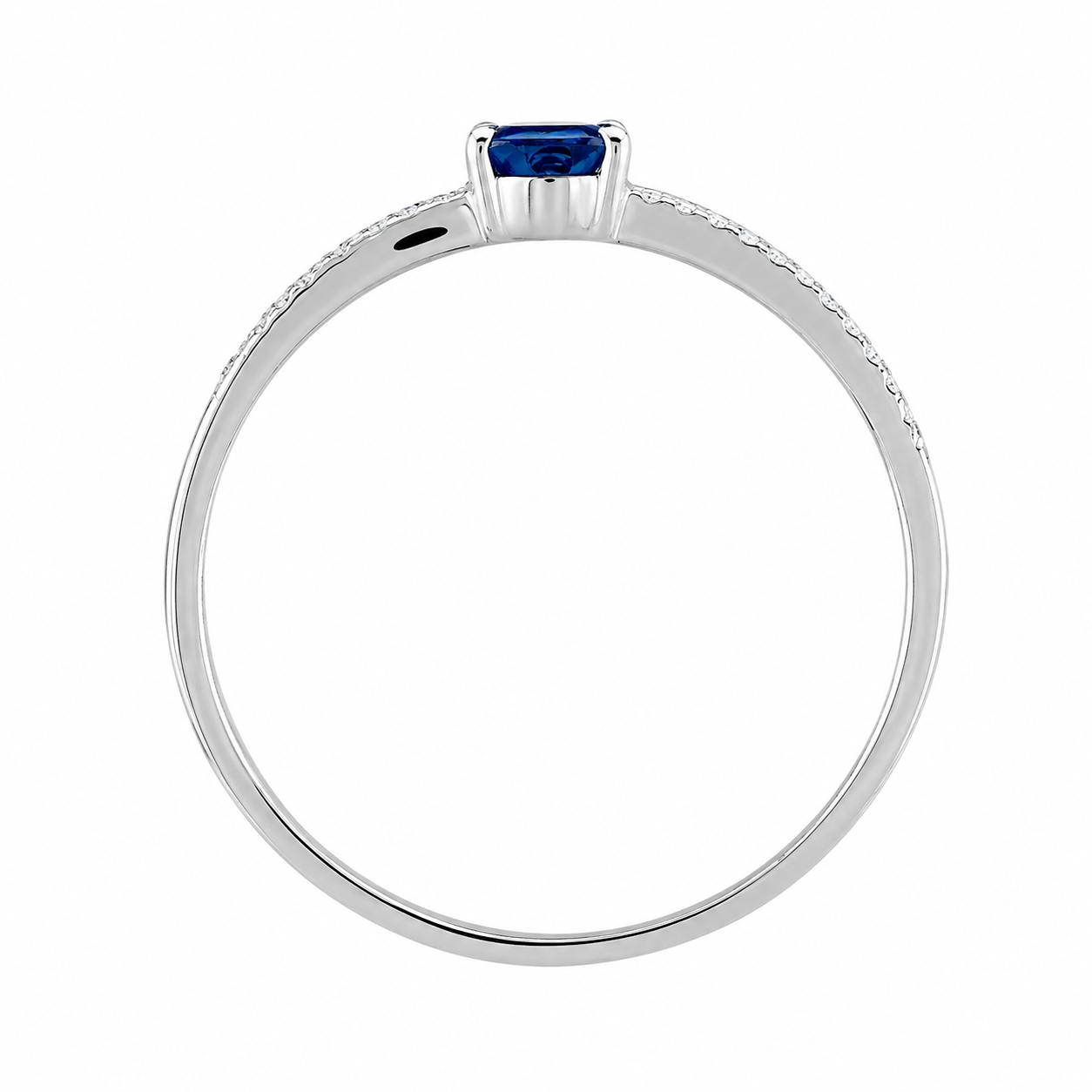  Anillo de zafiro en oro blanco con diamantes 