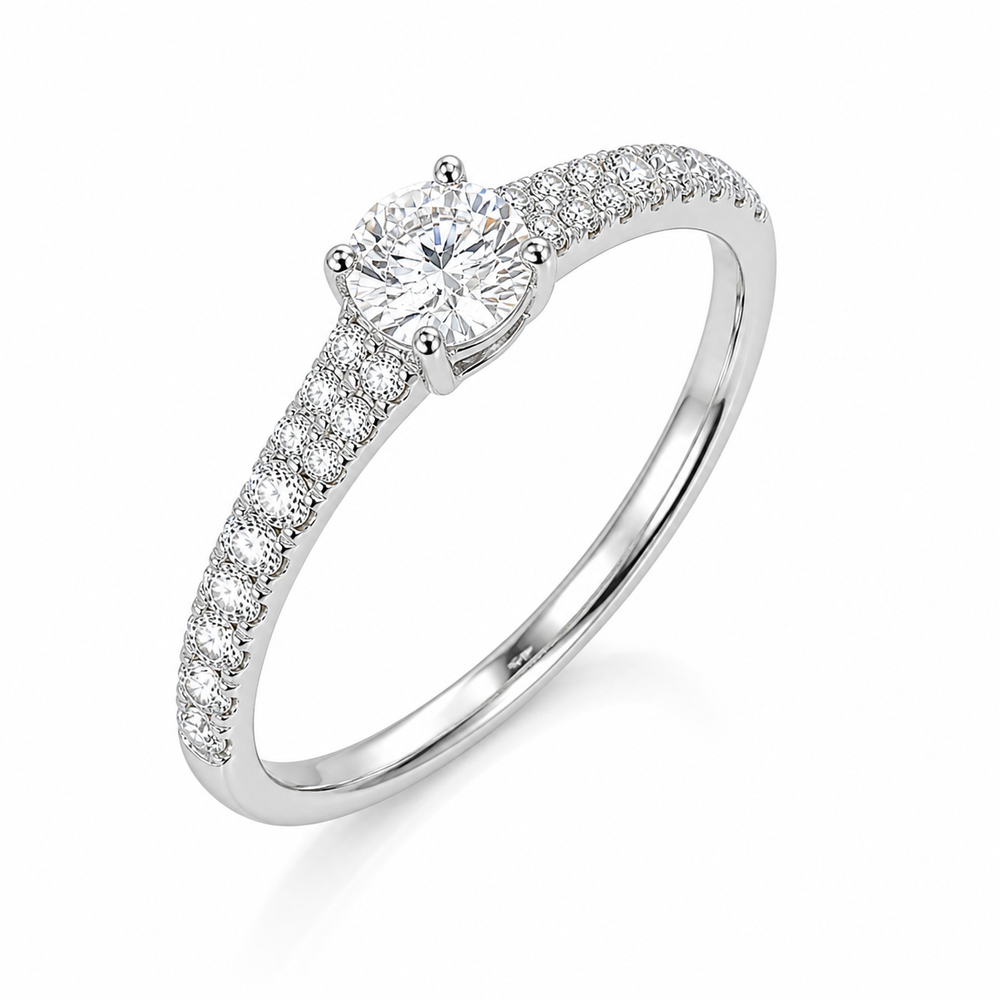 Anillo de compromiso con diamantes naturales 