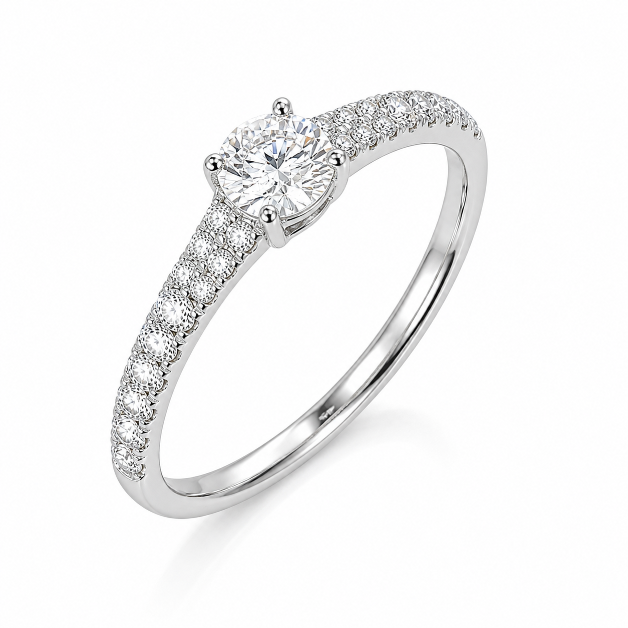 Anillo de compromiso con diamantes naturales 