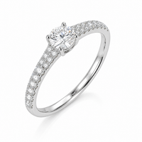 Anillo de compromiso con diamantes naturales 