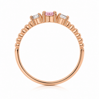 Anillo de compromiso de oro rosado con diamante 
