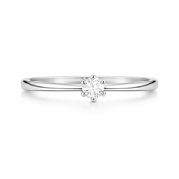 Anillo solitario oro blanco con diamante natural
