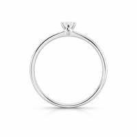Anillo solitario oro blanco con diamante natural