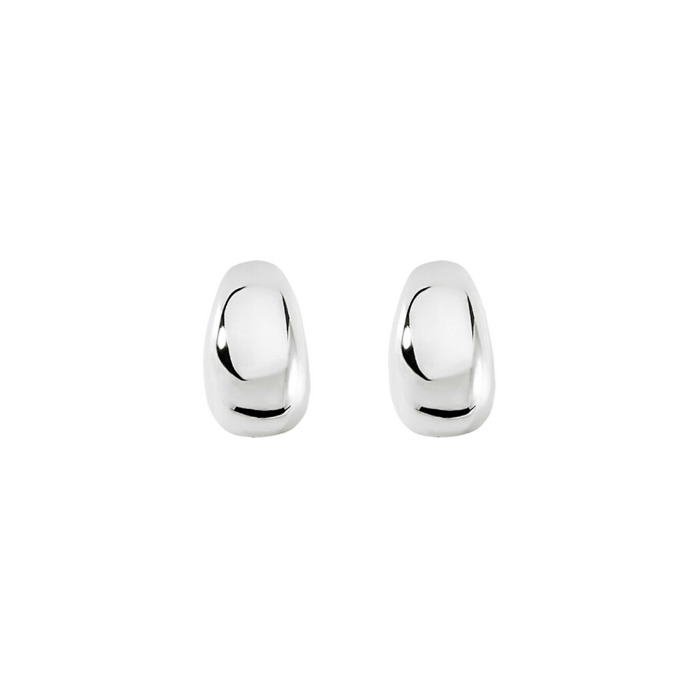 Aretes estilo candonga en oro blanco 18k - Interlaken