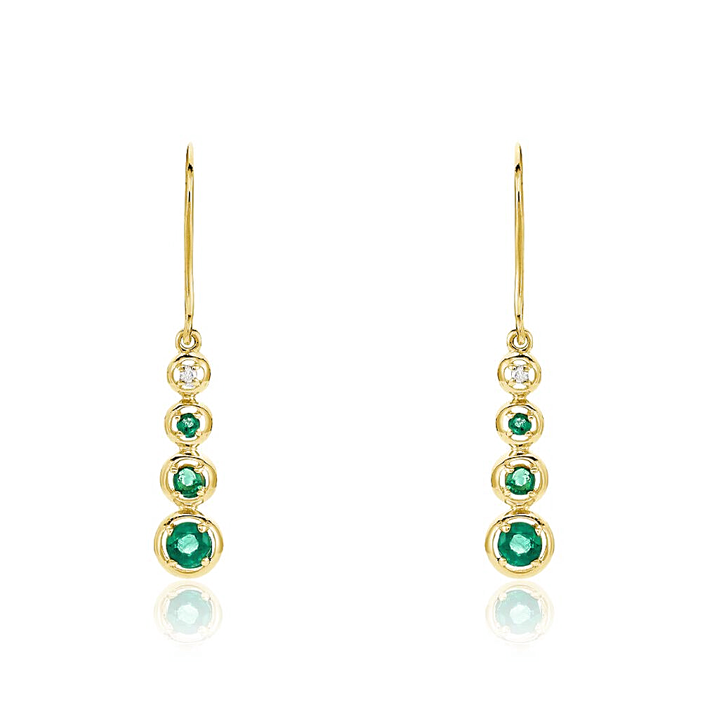 Aretes de oro con Esmeraldas Leticia