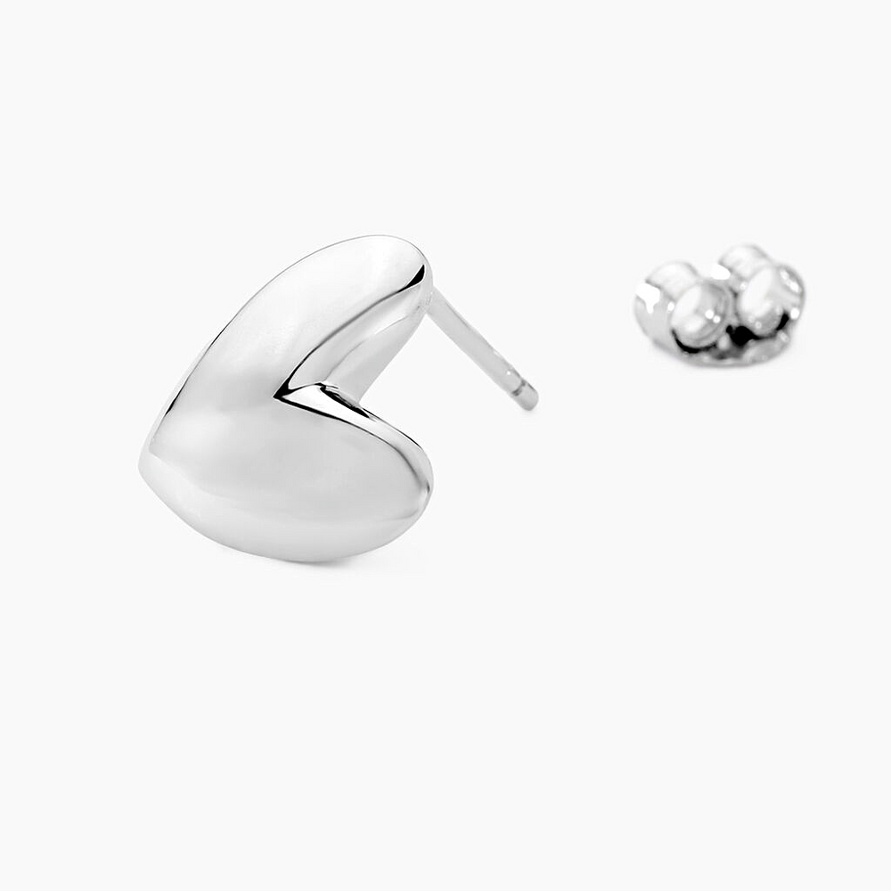 Aretes corazón oro blanco 18k – Sóller Juli & Co