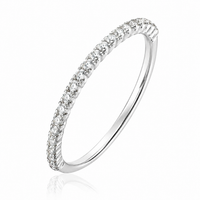 Argolla de matrimonio de oro blanco con diamantes 