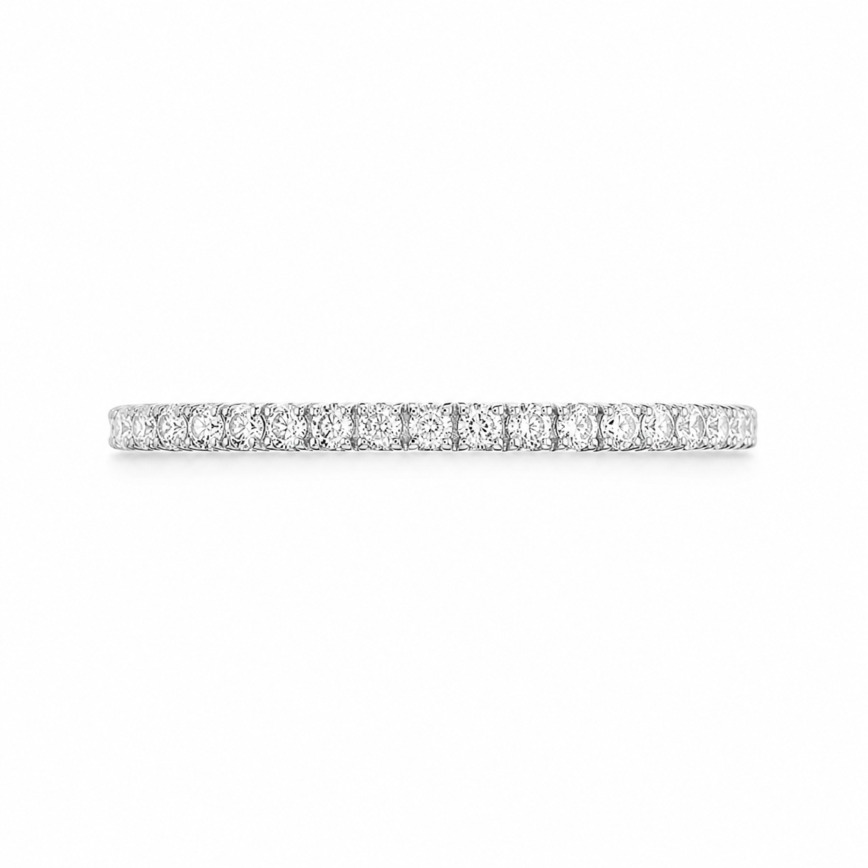 Argolla de matrimonio de oro blanco con diamantes 