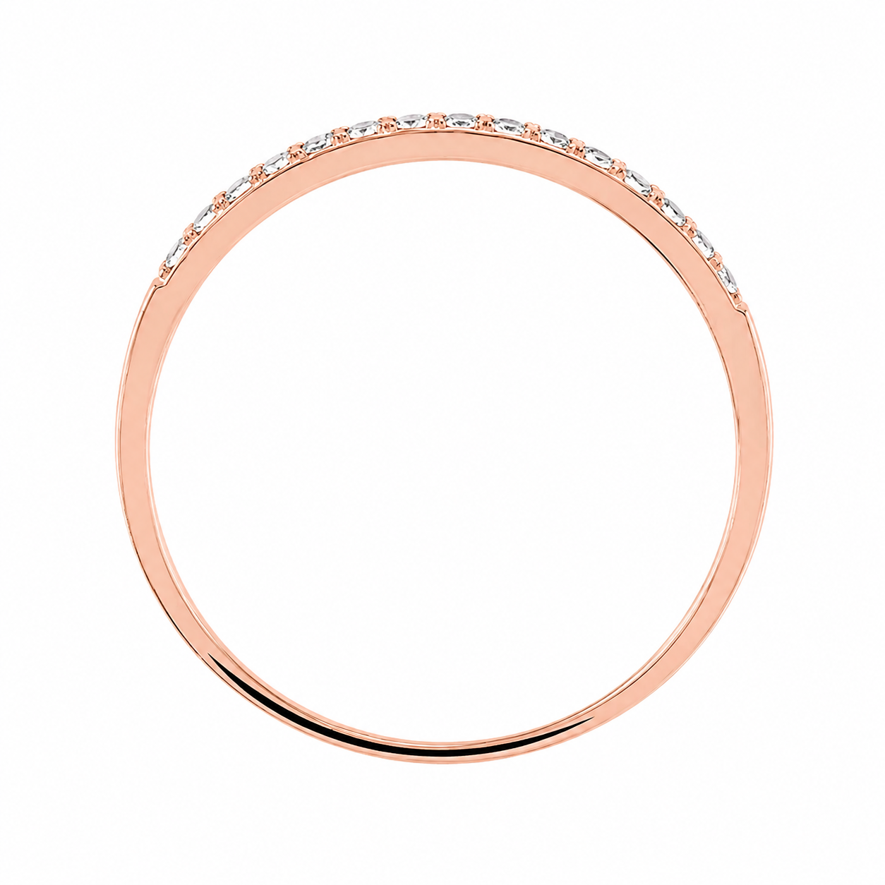 Argolla de matrimonio de oro rosado con diamantes