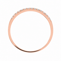 Argolla de matrimonio de oro rosado con diamantes