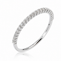 Argolla de matrimonio para mujer en oro blanco 18k con diamantes naturales