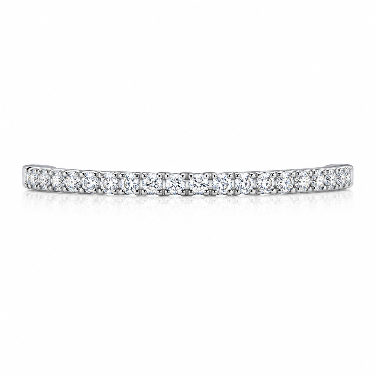 Argolla de matrimonio para mujer en oro blanco 18k con diamantes naturales