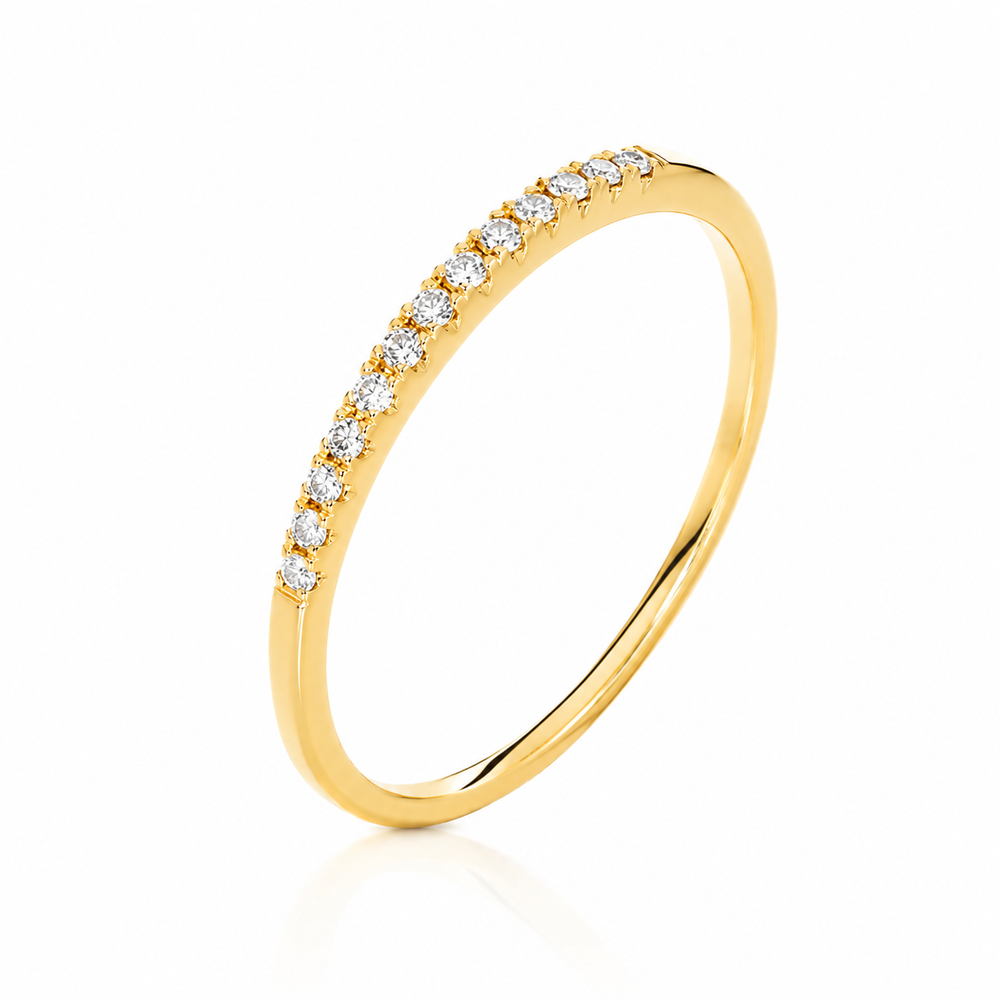 Argolla de oro amarillo con diamantes 