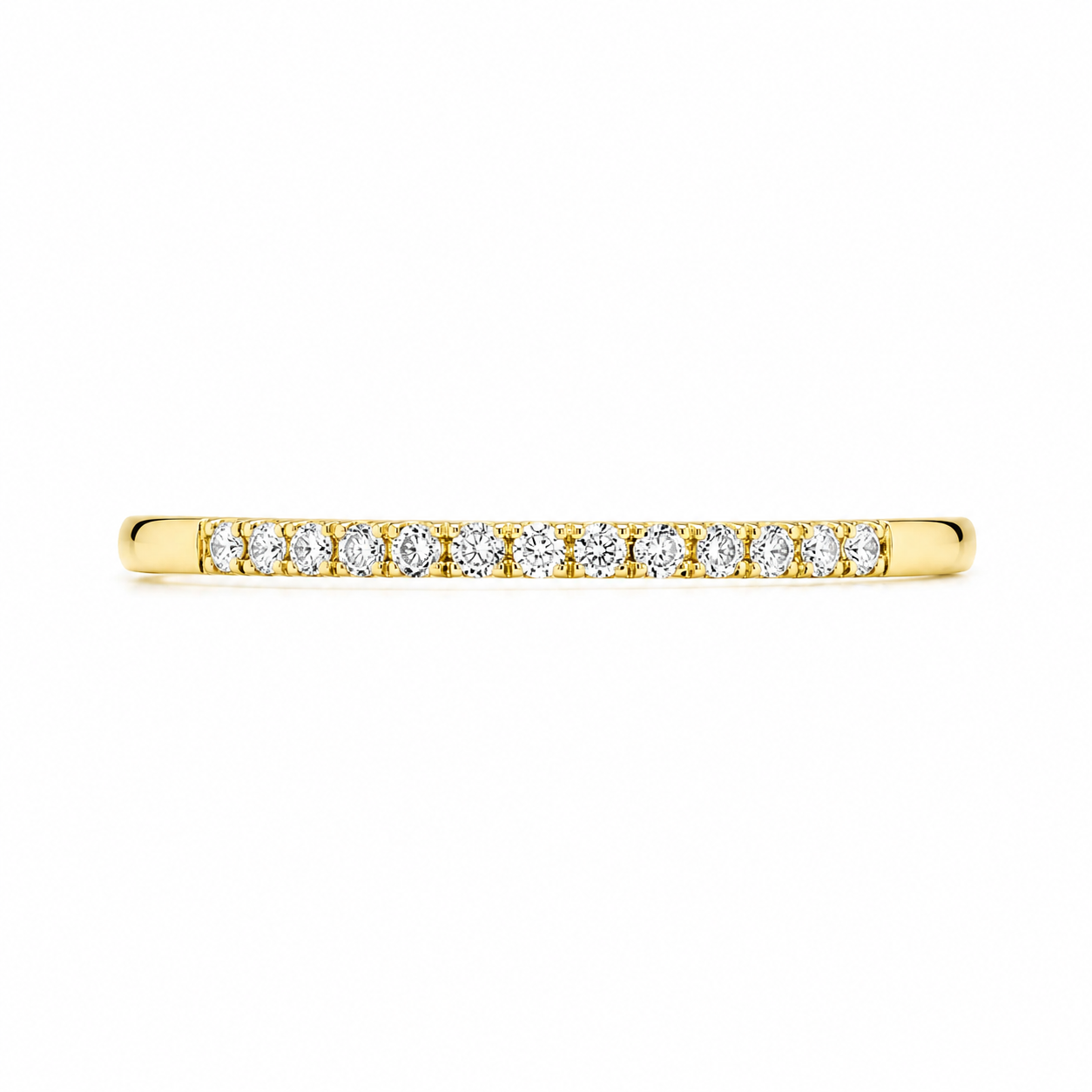 Argolla de oro amarillo con diamantes 
