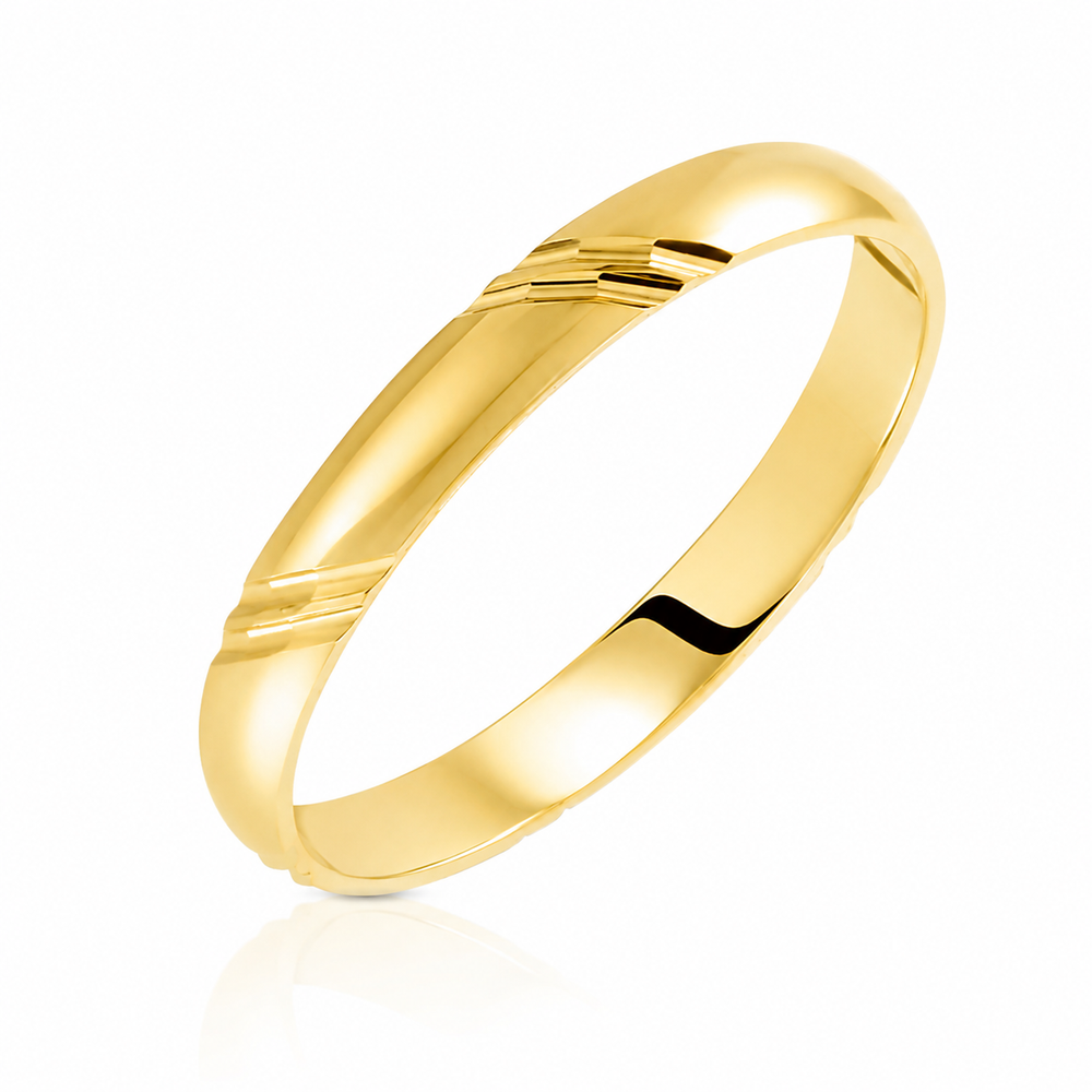 Argolla de matrimonio en oro amarillo 18k