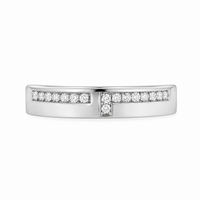 Argolla de matrimonio de oro blanco con diamantes