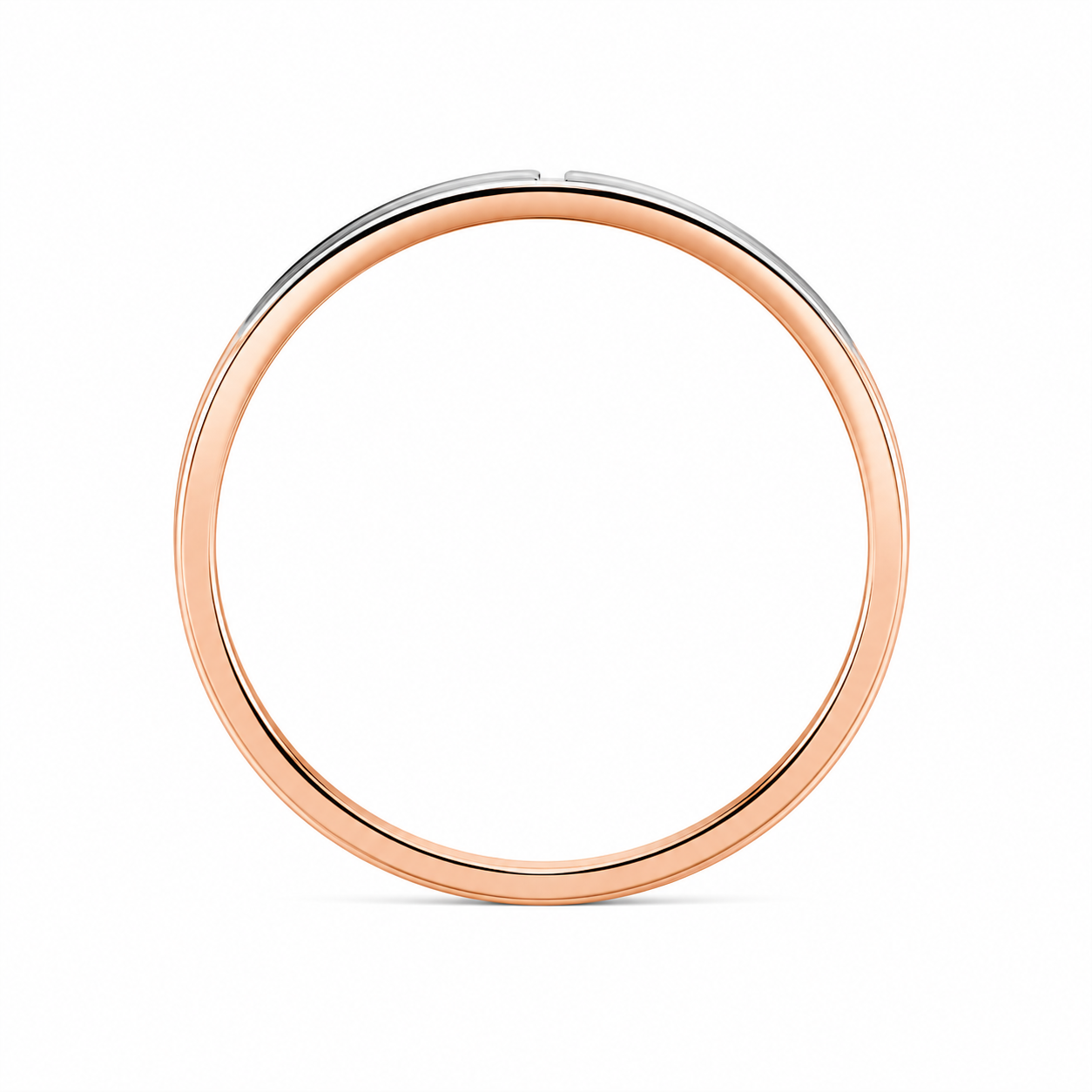 Argolla de dos oros blanco y rosado