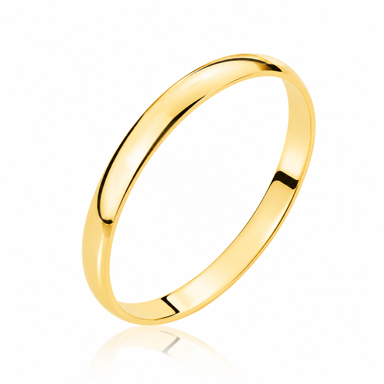 Argolla de oro amarillo media caña para matrimonio 